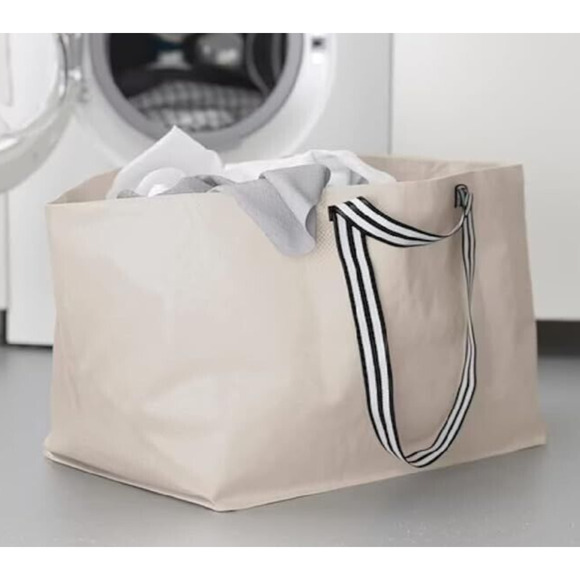 GÖRSNYGG Ikea Large Shopping Bag Tote Reusable Beige Laundry Storage NEW! STRONG - Picture 4 of 4